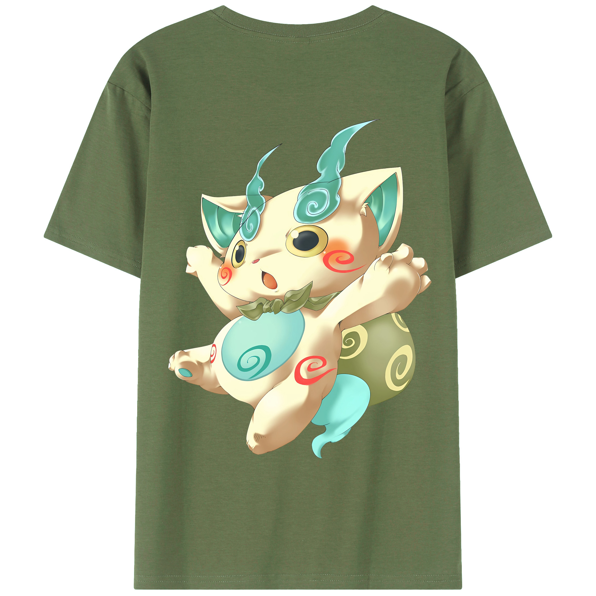 （画像用） 妖怪ウォッチ Yo-kai Watch 綿100％ メンズ半袖Tシャツ（バックプリント） 通気性